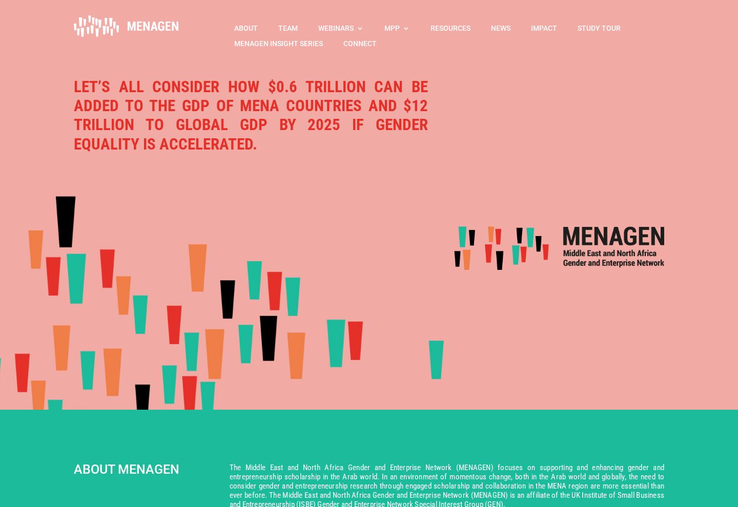 Homepage of the MENA GEN website